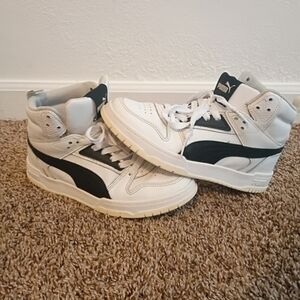 Puma Shoes Youth  5. RBD Game Basketball Sneakers White Leather High 386172-01